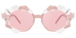 Jara Geometric Pink Sunglasses0
