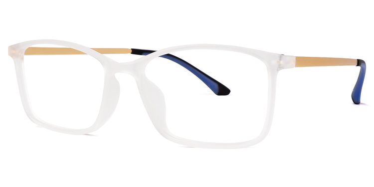 Yancy Rectangle White Glasses