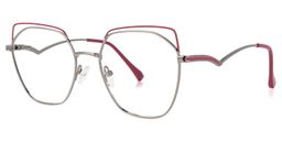 Lyth Geometric Red-Silver Glasses1