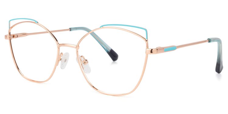 Mosley Geometric Blue-Gold Glasses