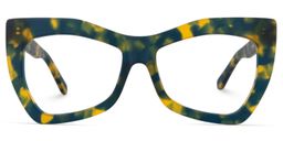 Bernita Geometric Blue-Green Glasses0
