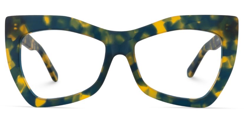 Bernita Geometric Blue-Green Glasses