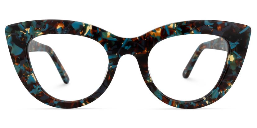 Kothari Cateye Blue-Floral Glasses