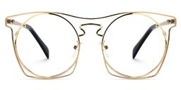 Janice Geometric Gold Glasses0
