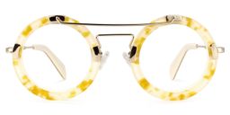 Martis Round Yellow-Floral Glasses0