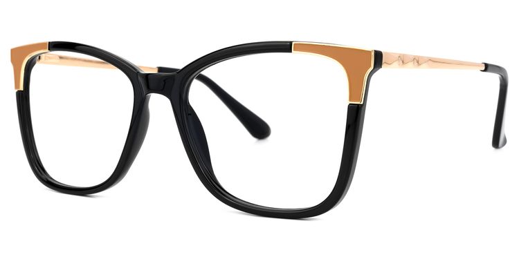 Rokea Square Black Glasses