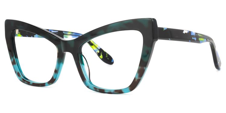 Kristie Cateye Green-Tortoise Glasses