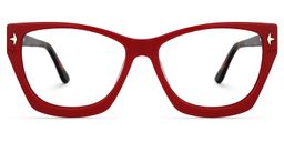 Quiroz Geometric Red Glasses0