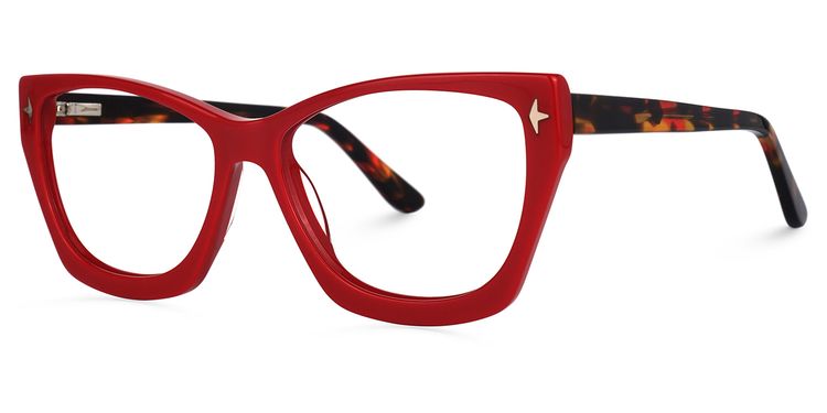 Quiroz Geometric Red Glasses