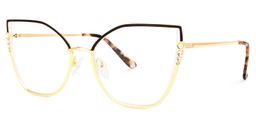 Chicky Cateye Black-Gold Glasses1