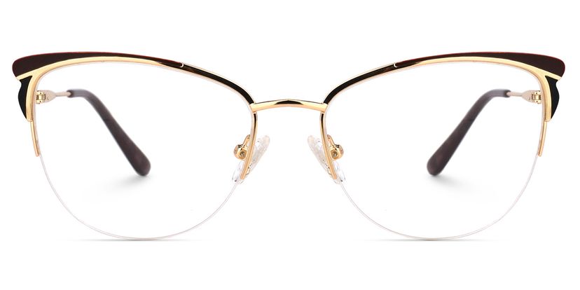 Pendy Browline Dark-Red Glasses