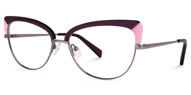 Myrdaliz Browline Dark-Red Glasses