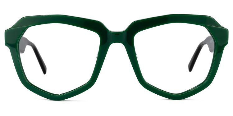 Fondren Geometric Green Glasses