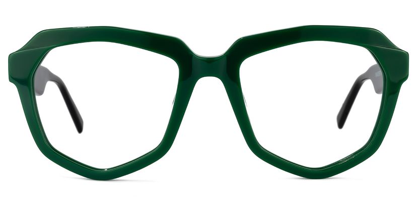 Fondren Geometric Green Glasses