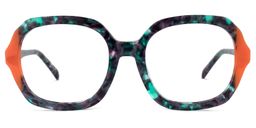 Raquell Square Green-Floral Glasses0
