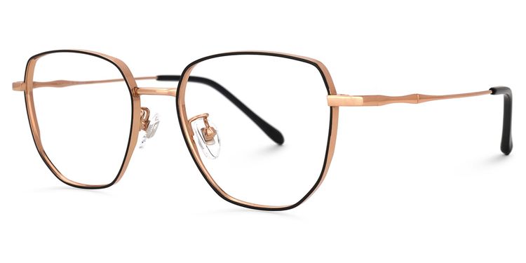 Owens Geometric Black-Gold Glasses