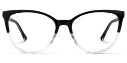 Rosario Cateye Black-Clear Glasses0
