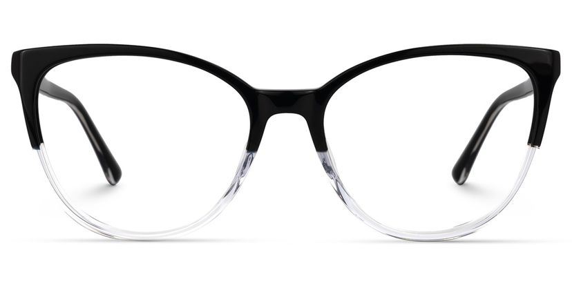 Rosario Cateye Black-Clear Glasses