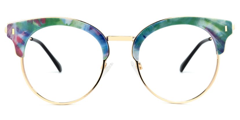 Trellis Browline Green-Floral Glasses