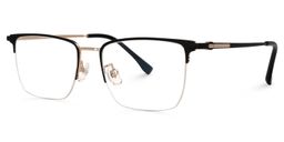 Delfina Rectangle Black-Gold Glasses1
