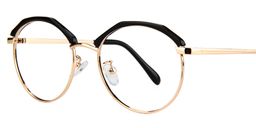 Kayla Round Black-Gold Glasses3