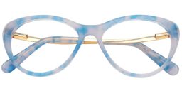 Alina Cat Eye Blue Clear Glasses1