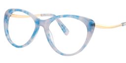Alina Cat Eye Blue Clear Glasses2