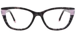 Barbara Rectangle Black-Pink Glasses0
