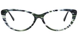 Charis Cat Eye Green Tortoise Glasses0