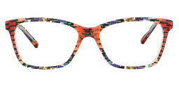 Lakia Rectangle Orange Pattern Glasses0