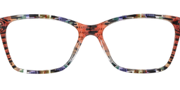 Lakia Rectangle Orange Pattern Glasses2