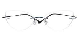 Evelyn Cat Eye Blue Glasses0