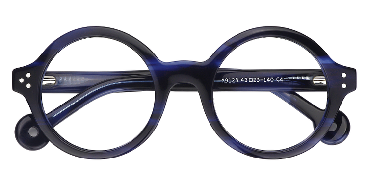 Faithe Round Blue Glasses