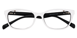 Lorraine Rectangle White Glasses1
