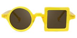 Paola Asymmetric Yellow Glasses9