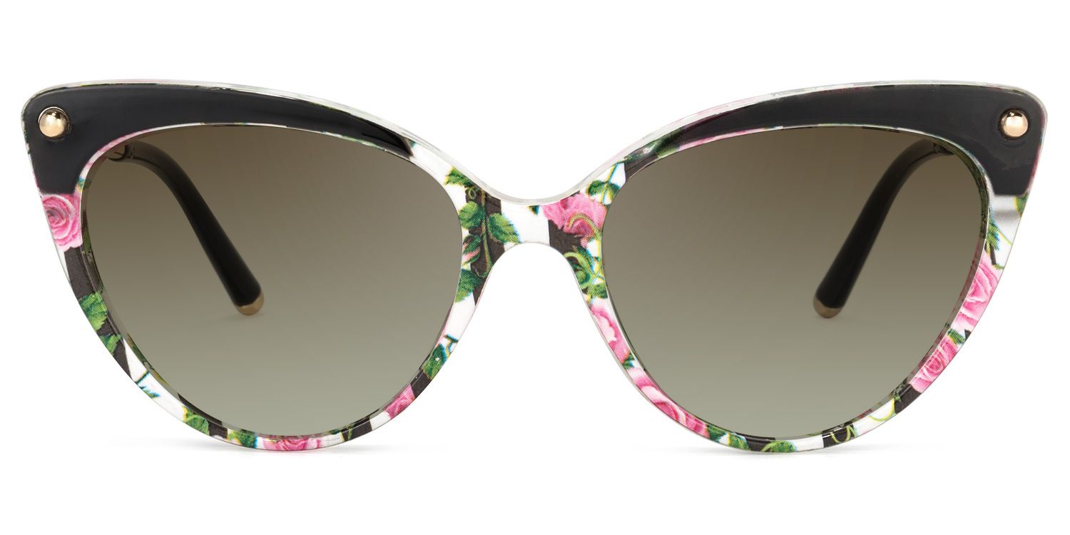 Cat Eye Pink-Floral Glasses | Zeelool Eyeglasses8