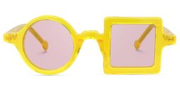 Paola Asymmetric Yellow Glasses7