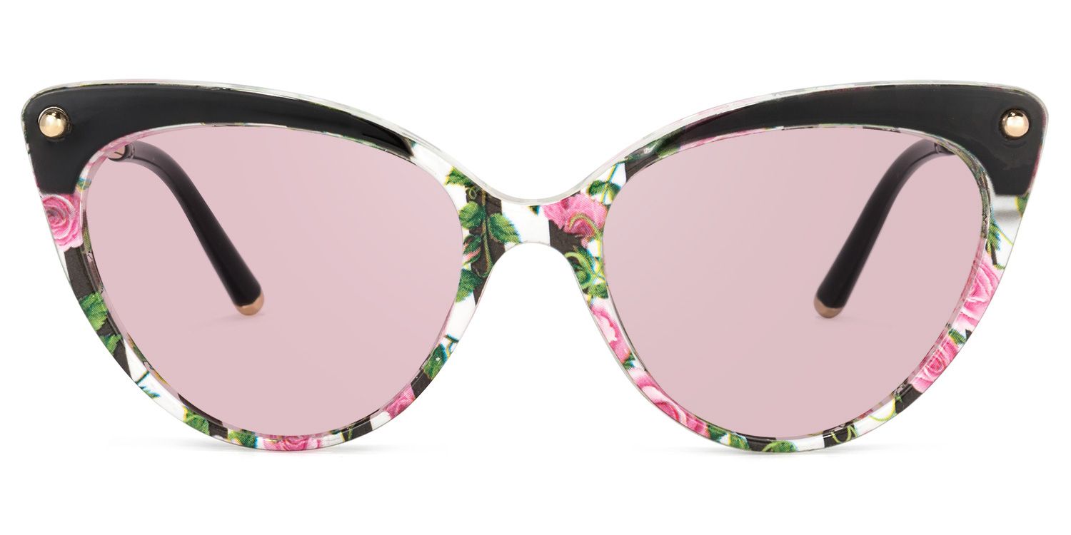 Cat Eye Pink-Floral Glasses | Zeelool Eyeglasses12
