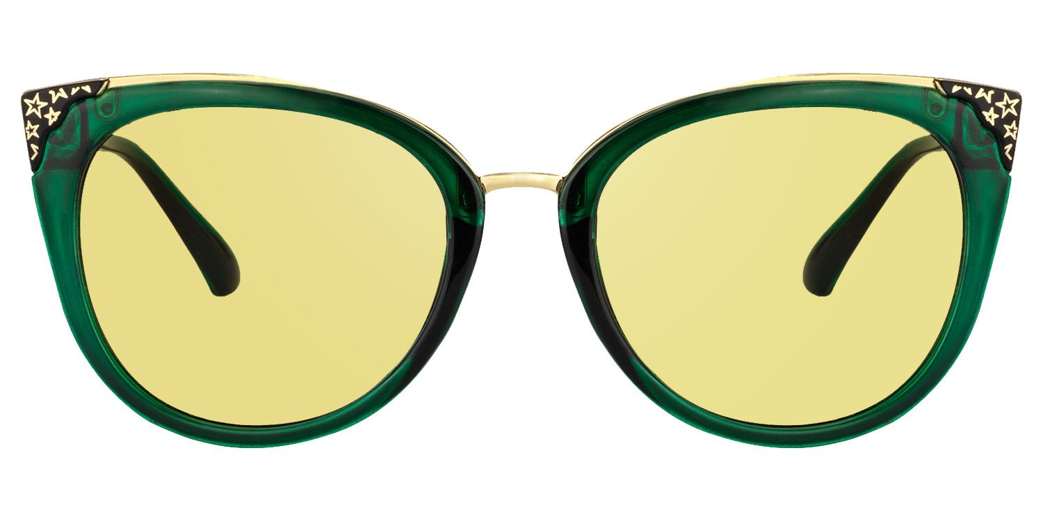 Cat Eye Dark Green Glasses | Zeelool Glasses9