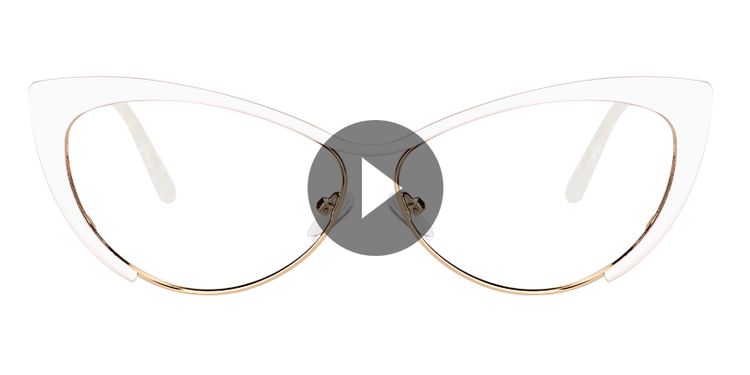 Ellen Cateye White Glasses