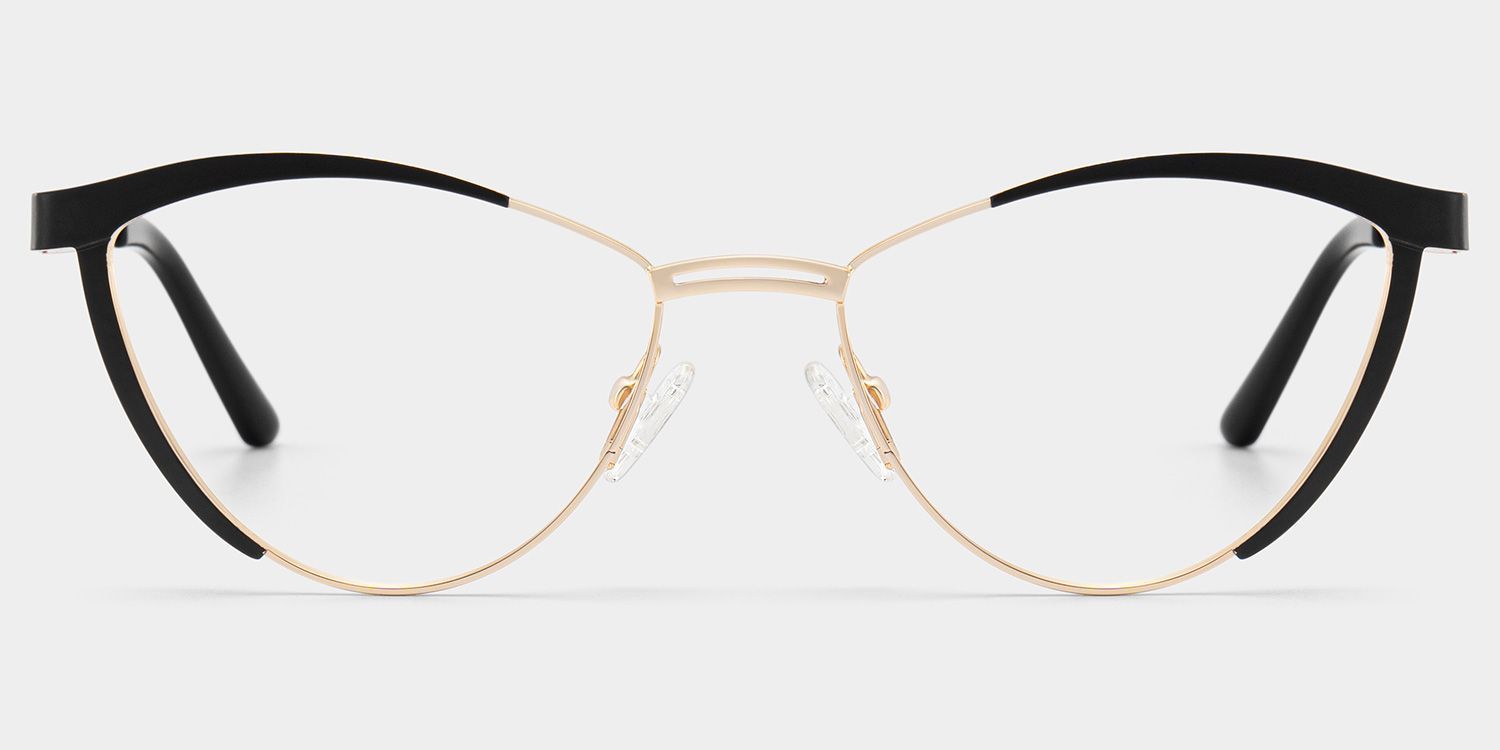 Sydney Cat Eye Metal  Black Frame Glasses | Zeelool1