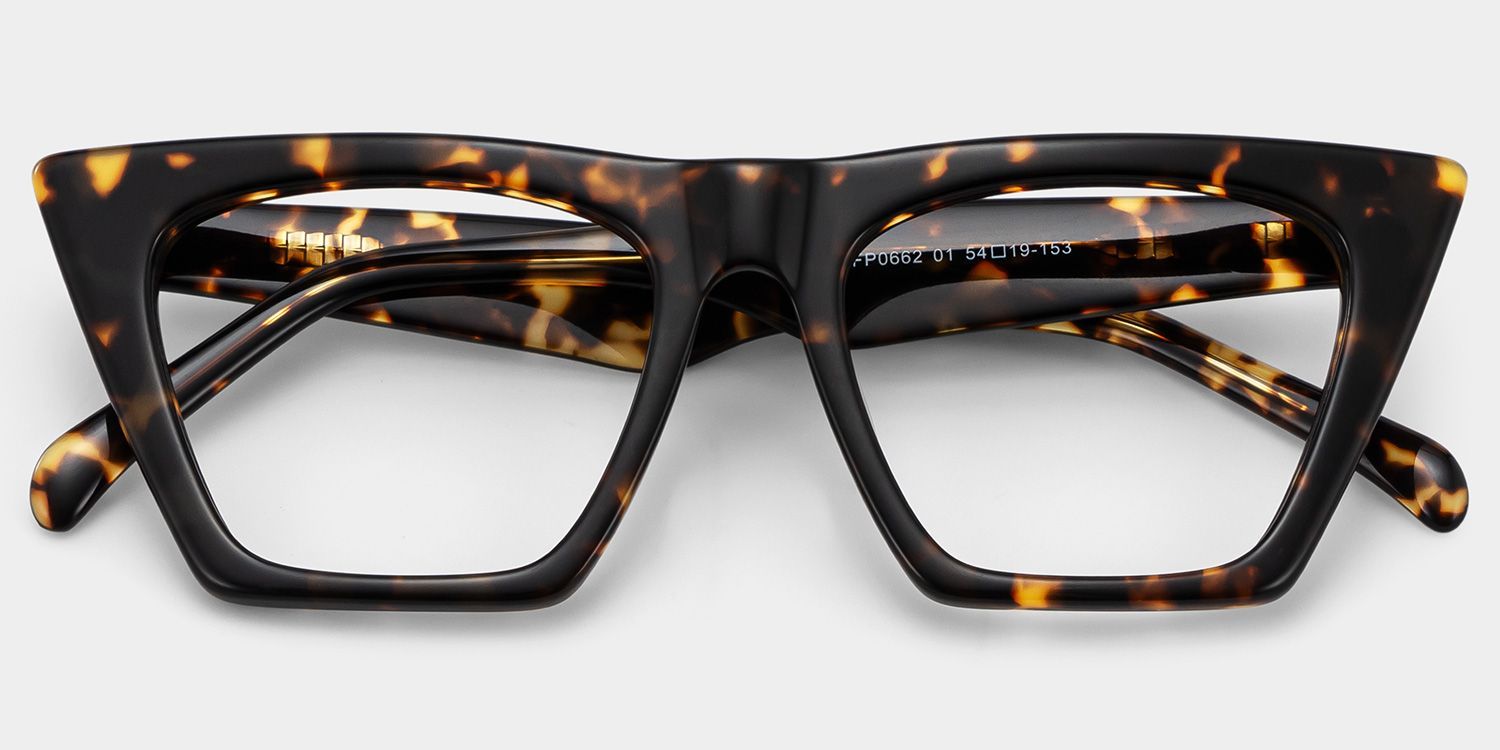 Cecile Frame Glasses with Cat Eye, Tortoise Style1