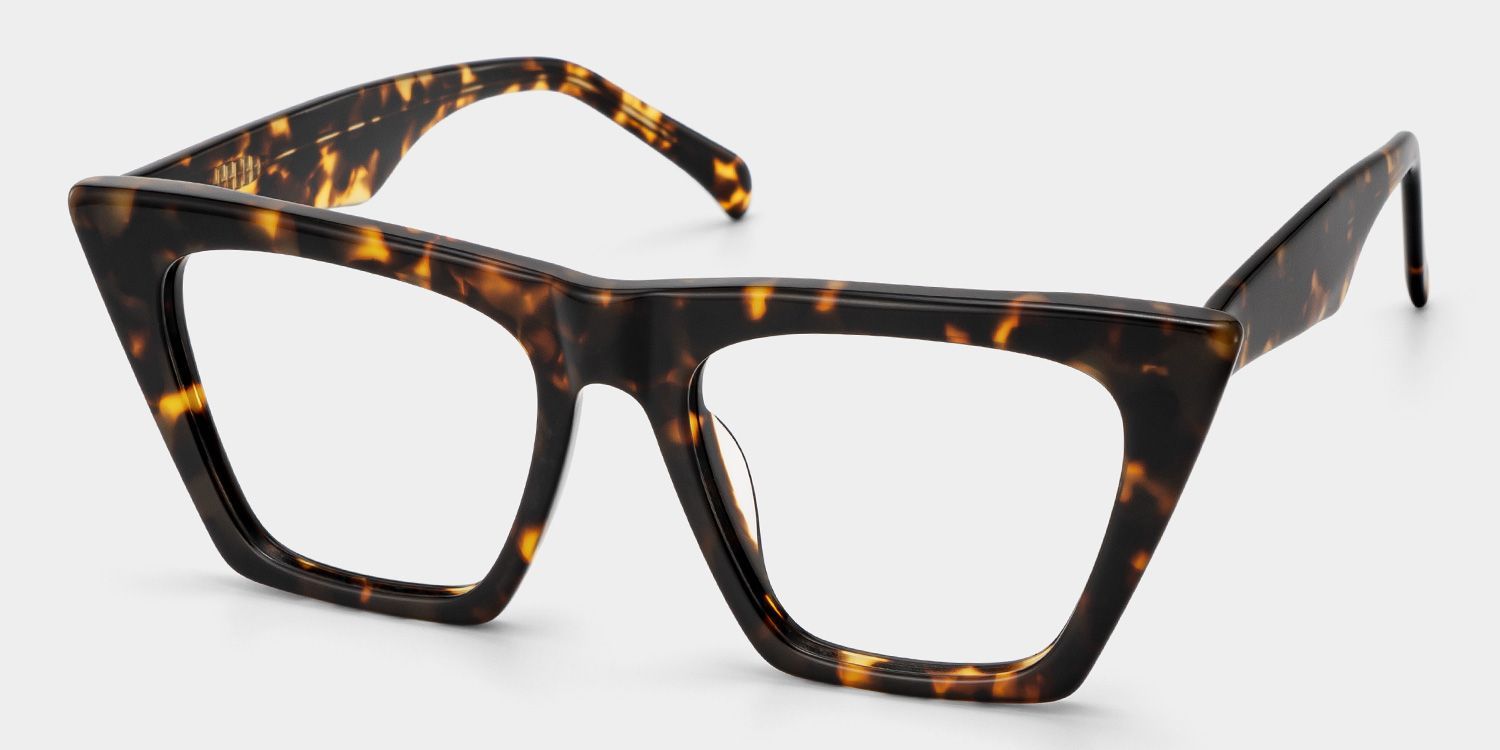 Cecile Frame Glasses with Cat Eye, Tortoise Style2
