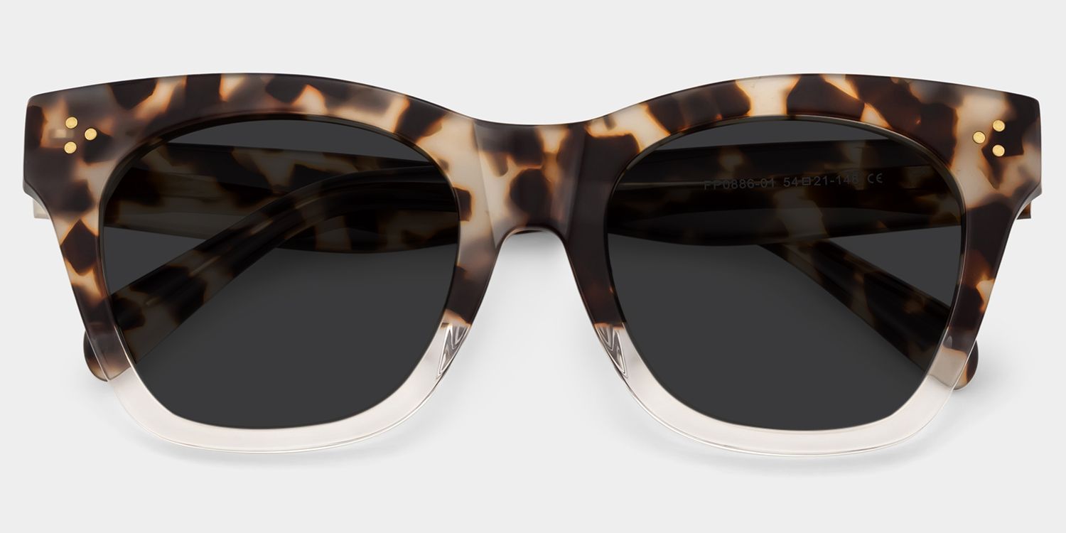 Tandy Light-Tortoise Square Polarized Sunglasses for Driving | ZEELOOL CA1