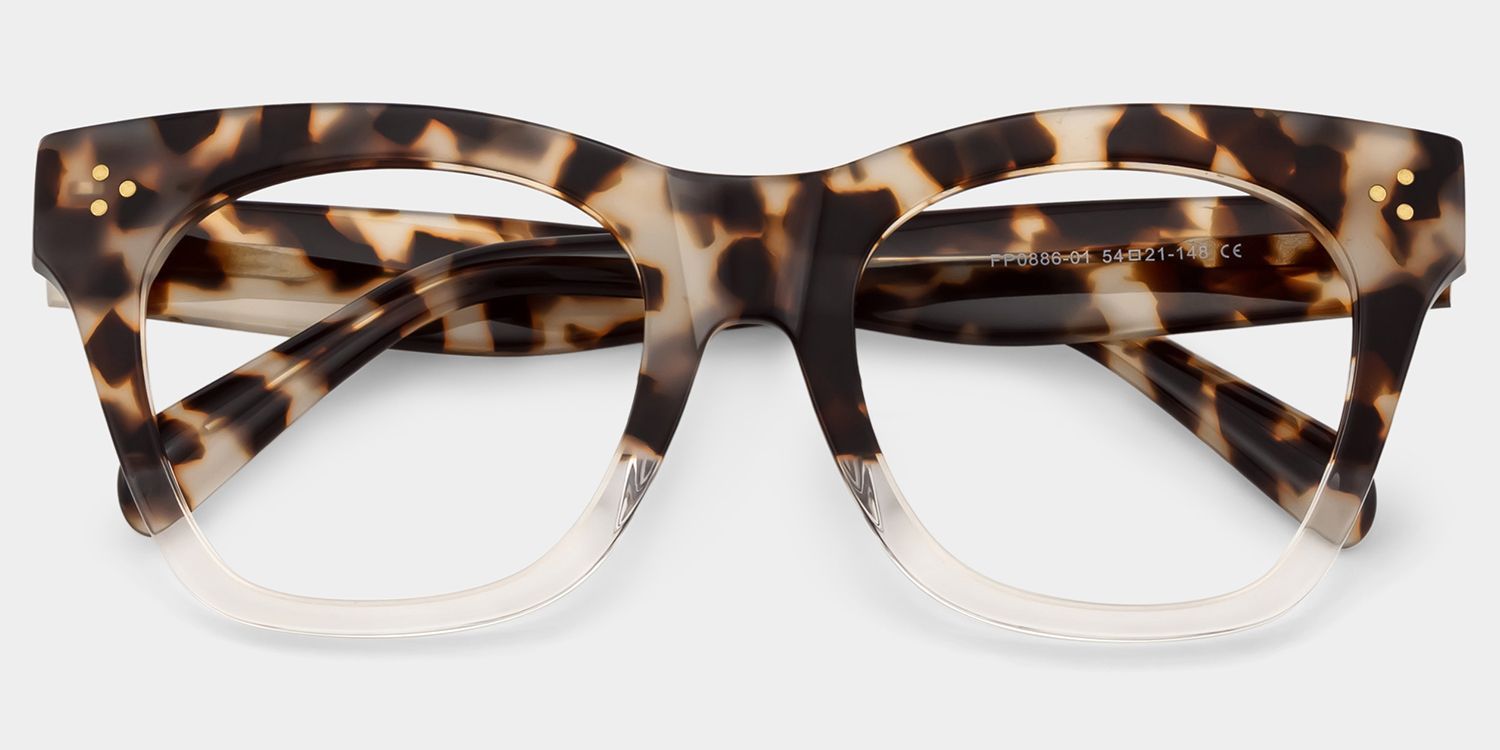 Rectangle Tandy Light Tortoise Frame Glasses | ZEELOOL1