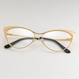 Ellen Gold Cat eye Glasses0