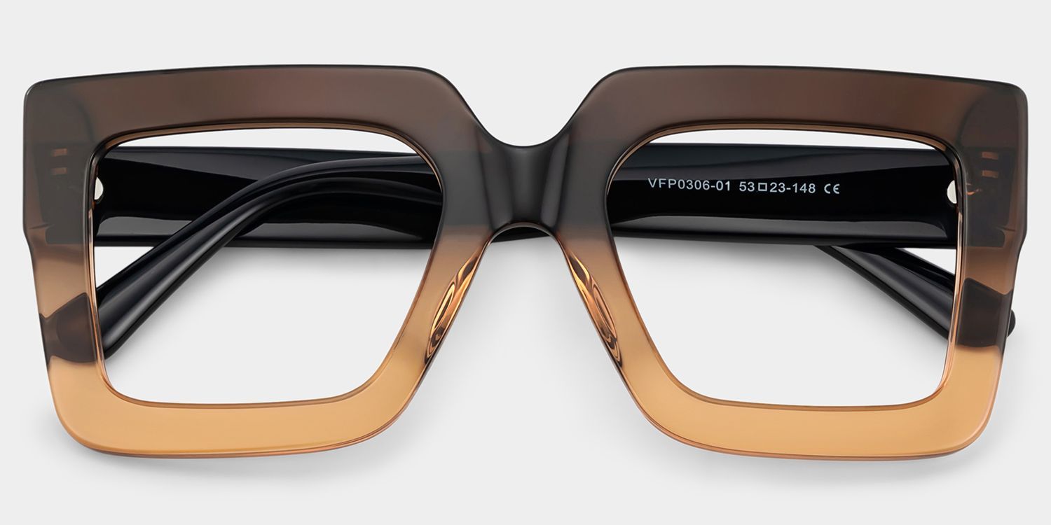 Brandon Brown Square Frame Glasses, Thick Tawny Frames1