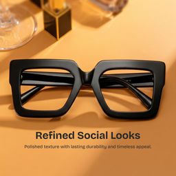 Brandon Black Square Glasses0