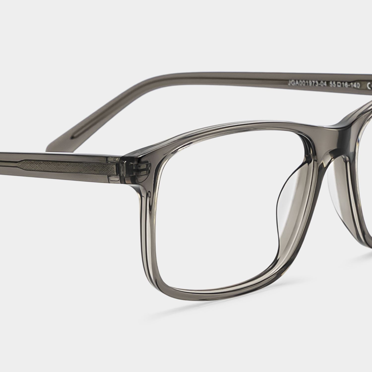 Connie Gray Rectangle Acetate Frame Glasses for Men | ZEELOOL4