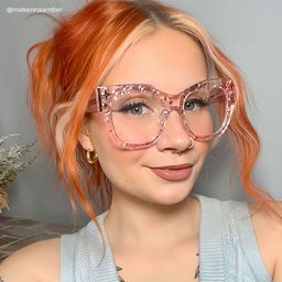 Minfia Pink Square Glasses6